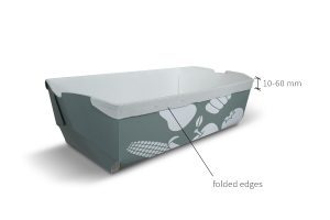 tray with folded edges